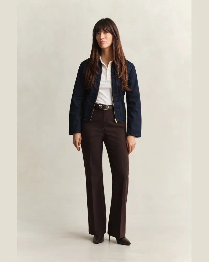 Gant Damen Ausgestelle Slim Fit Slacks DEEP Braun Deep