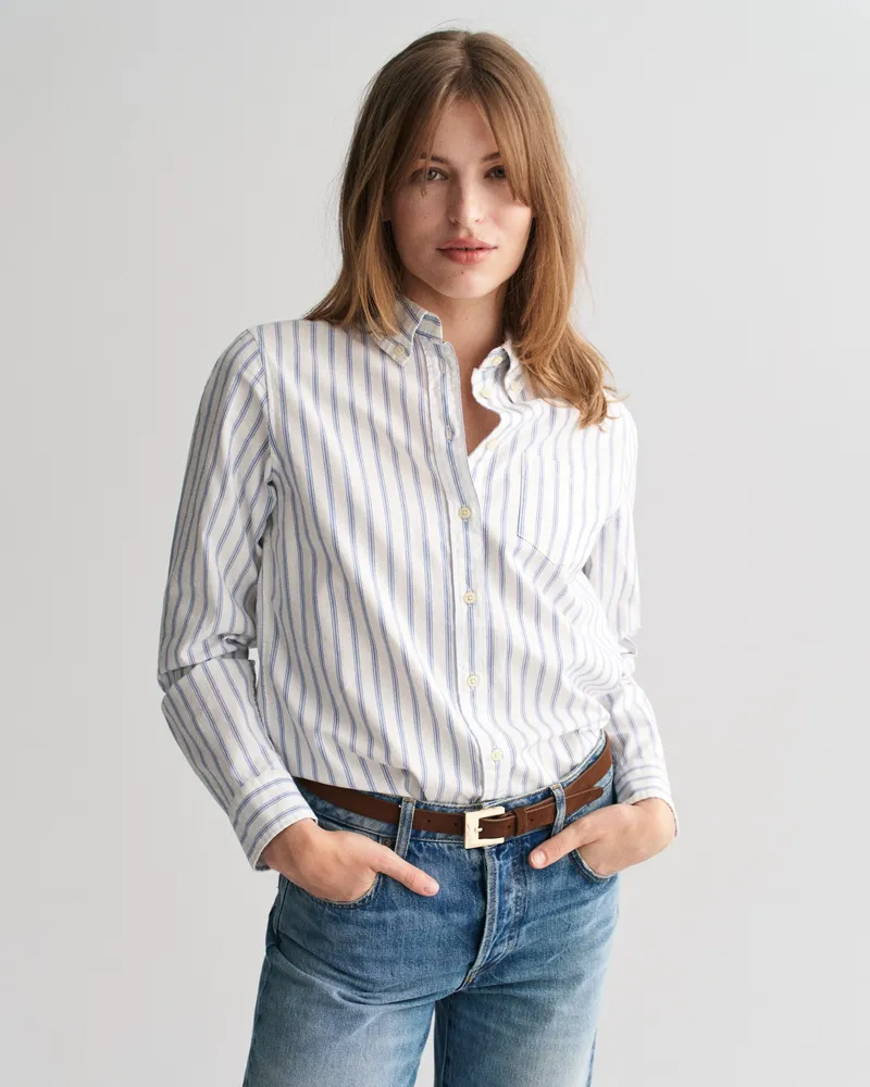 Gant Damen Regular Fit Archive Oxford-Bluse mit Streifen 