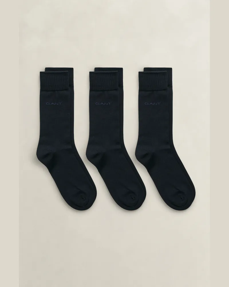 Gant Herren 3er-Pack Socken aus mercerisierter Baumwolle MARINE Marine