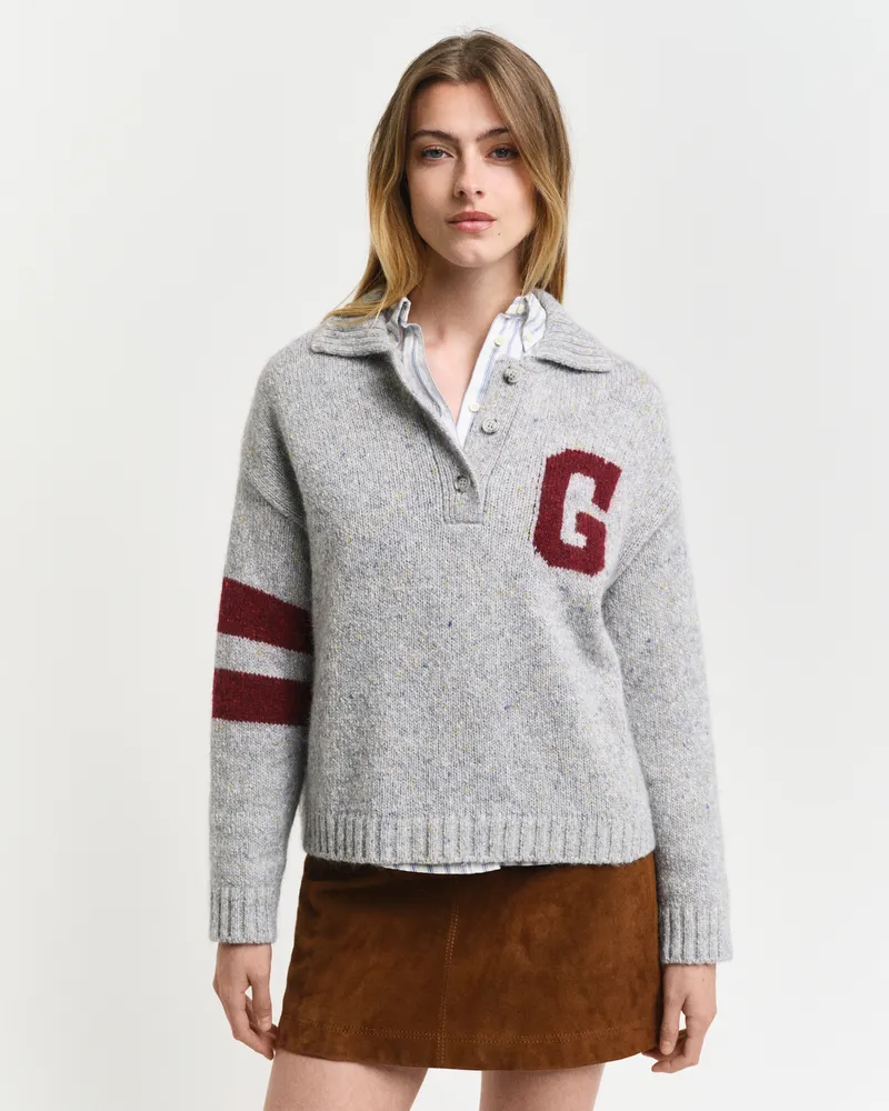 Gant Damen Polopullover mit G-Intarsie 