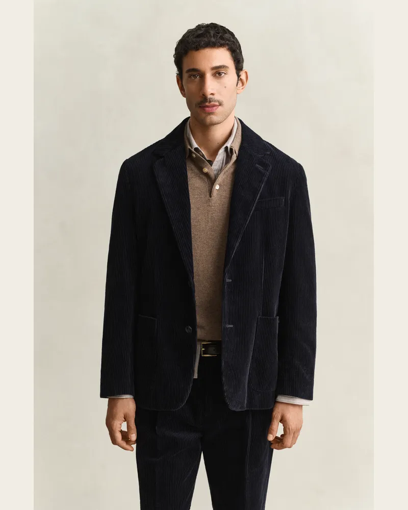 Gant Herren Anzugjackett aus Cord EVENING Blau Evening
