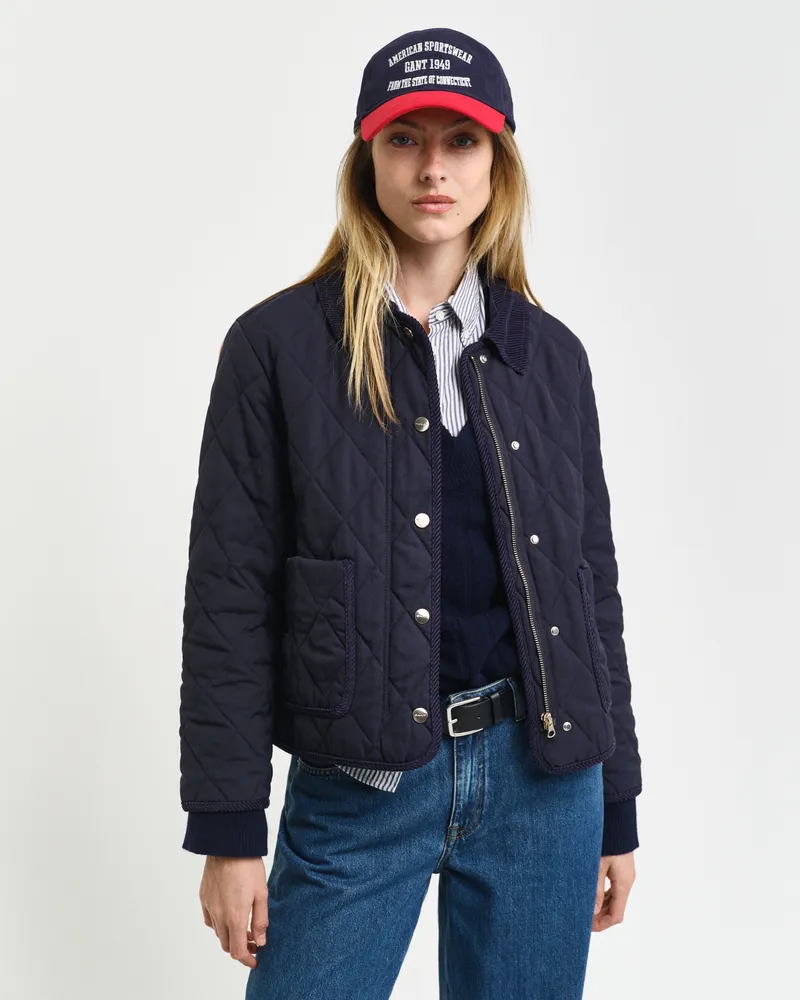 Gant Damen Steppjacke mit Corddetails 