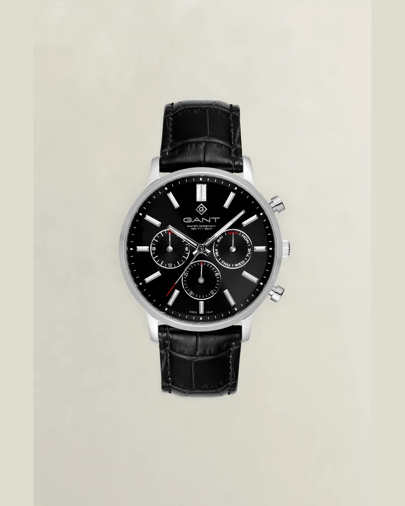 Gant Herren East Hill Day-Date Armbanduhr Schwarz Schwarz