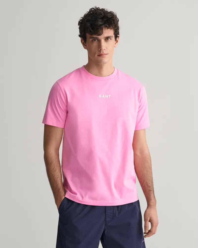 Gant Herren T-Shirt mit kleinem GANT-Kontrastlogo 