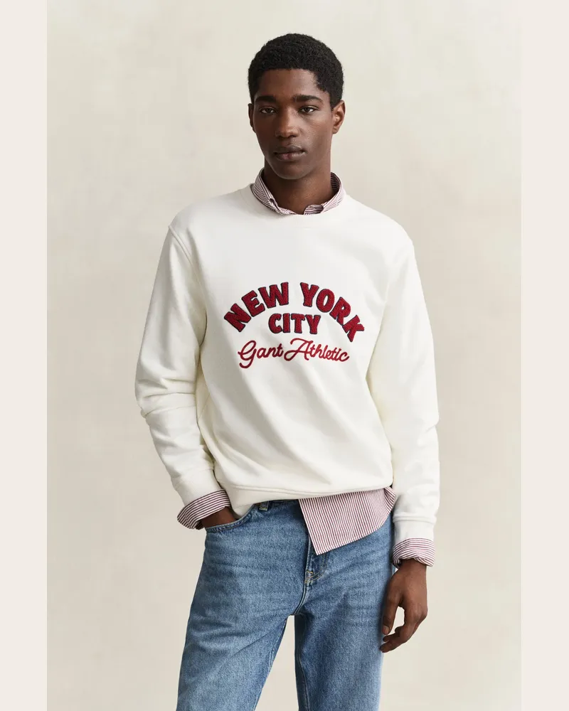 Gant Herren Sweatshirt mit saisonaler Grafik CREAM Cream
