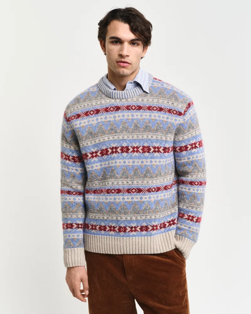Gant Herren Fair Isle Rundhalspullover 