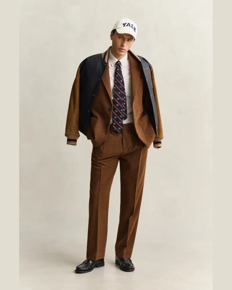 Gant Herren Gant x Yale Anzughose aus Wollcord MAHOGANY Braun Mahogany
