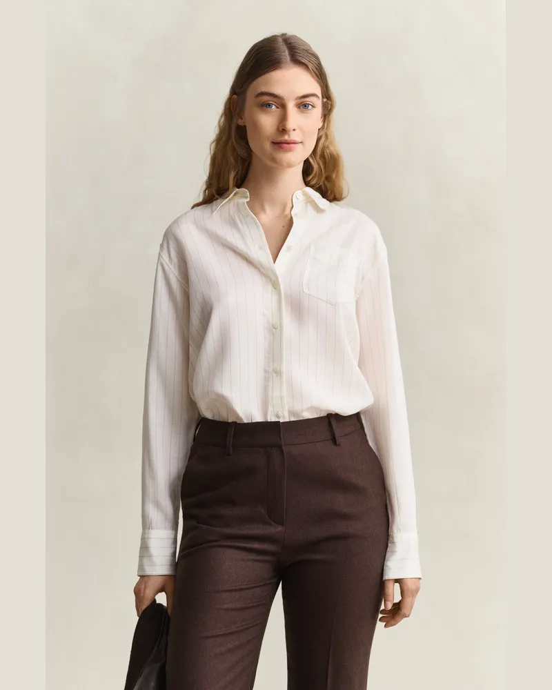 Gant Damen Bluse mit Faltendetail am Rücken EGGSHELL Eggshell