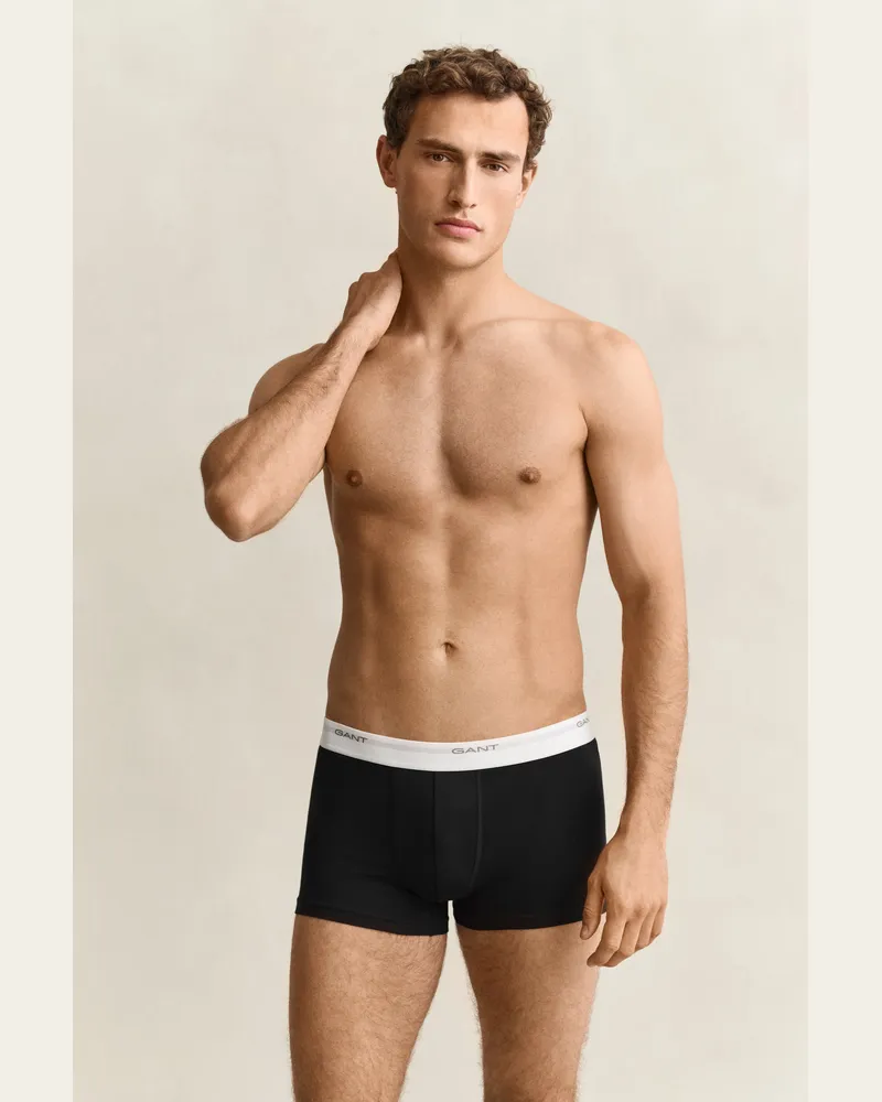 Gant Herren 3er-Pack Boxershorts Schwarz / Weiß Schwarz