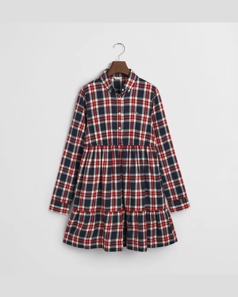 Gant Teens Teen Girls Flanell Hemdblusenkleid mit Karomuster 