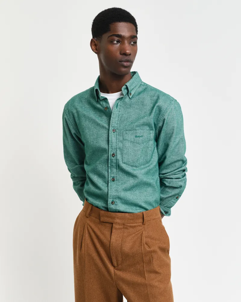 Gant Herren Herringbone Regular Fit Flanellhemd 