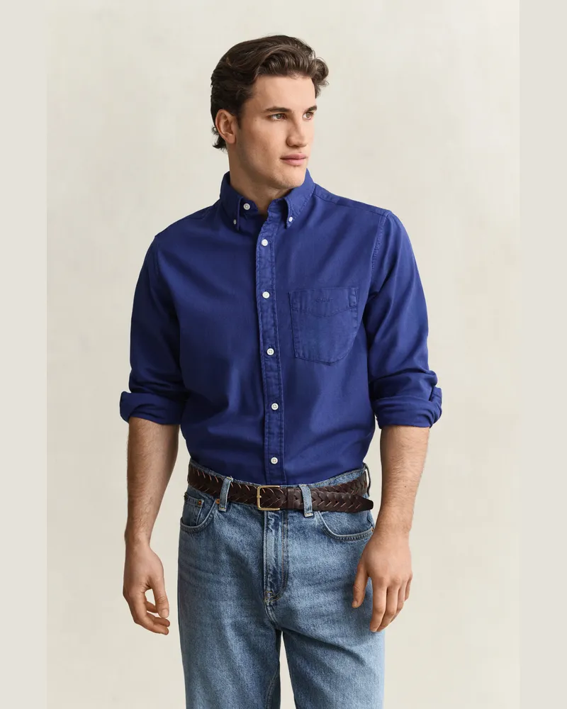 Gant Herren Regular Fit Twillhemd CRISP Blau Crisp