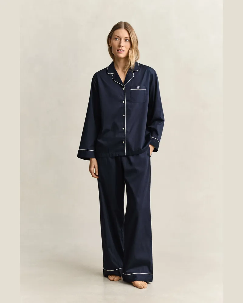 Gant Damen Satin-Pyjama EVENING Blau Evening