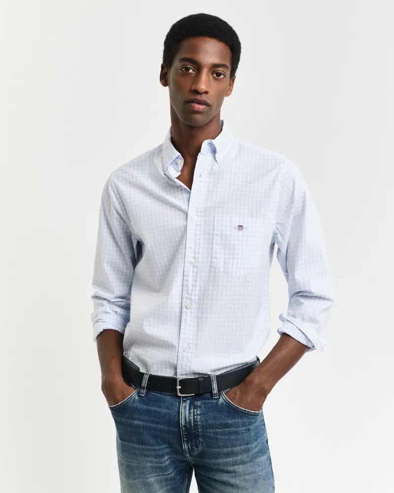 Gant Herren Regular Fit Classic Popeline Hemd mit Vichy-Karo 