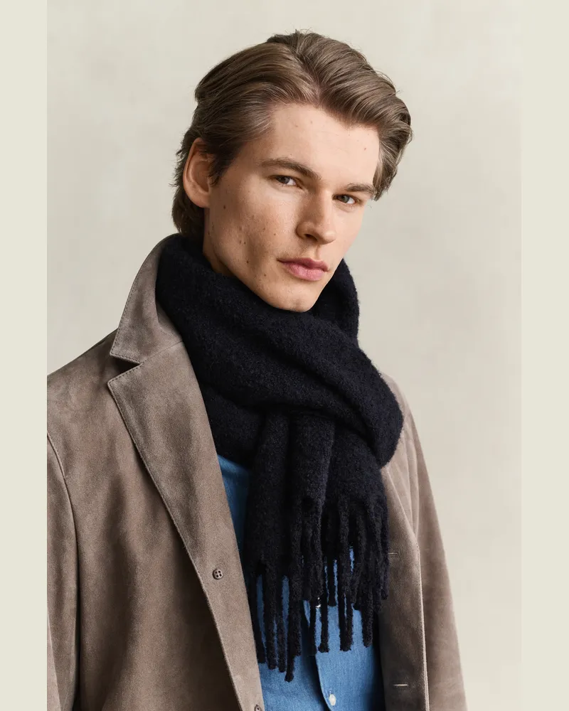 Gant Herren Schal aus gebürstetem Bouclé EVENING Blau Evening