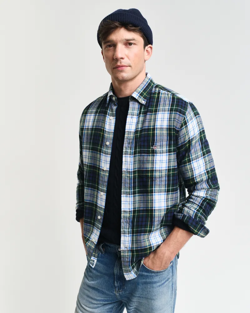 Gant Herren Regular Fit Flanellbluse mit Karomuster 
