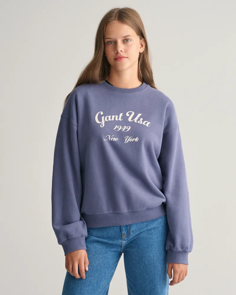 Gant Teens Teen Girls Oversized Script Graphic Sweatshirt 