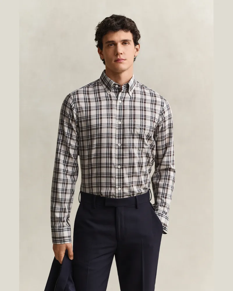 Gant Herren Kariertes Twillhemd SAND Sand