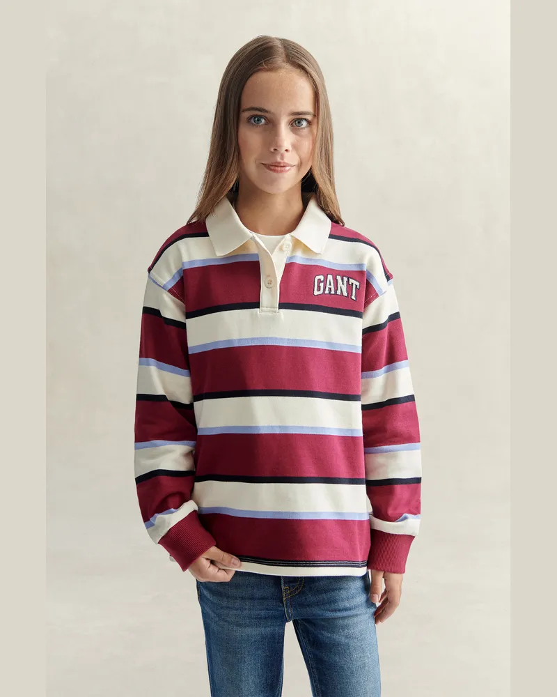 Gant Teenager Teen Girls Rugby Sweatshirt VIBRANT BURGUNDY Vibrant