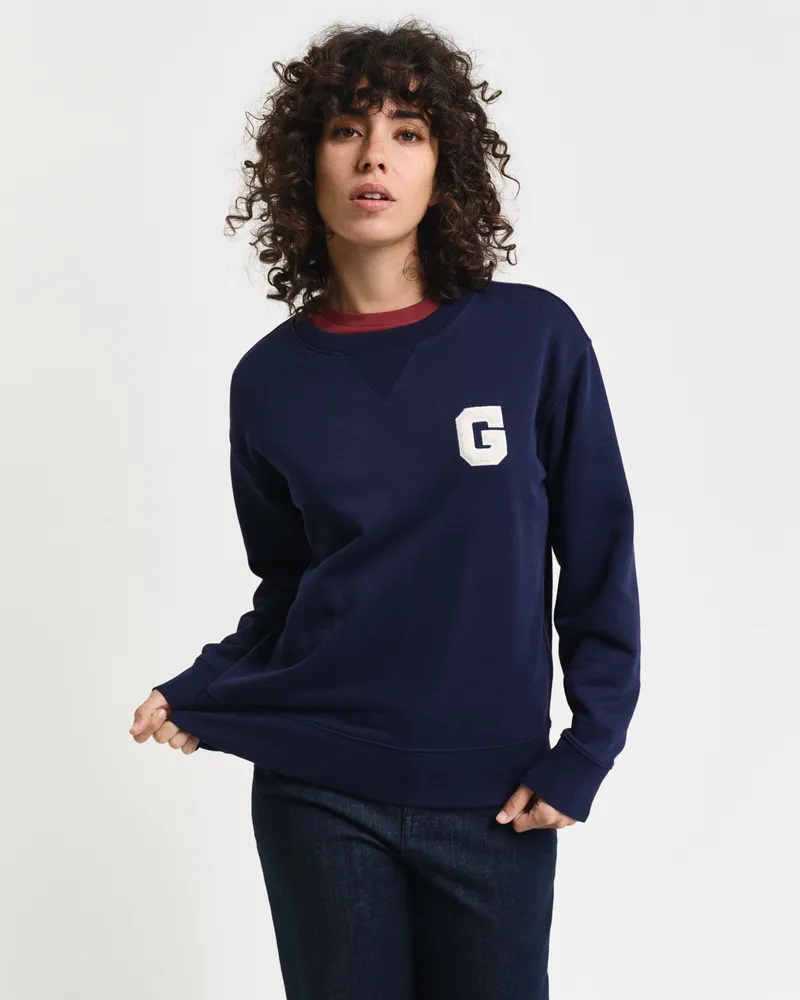 Gant Damen G Badge Rundhals-Sweatshirt 