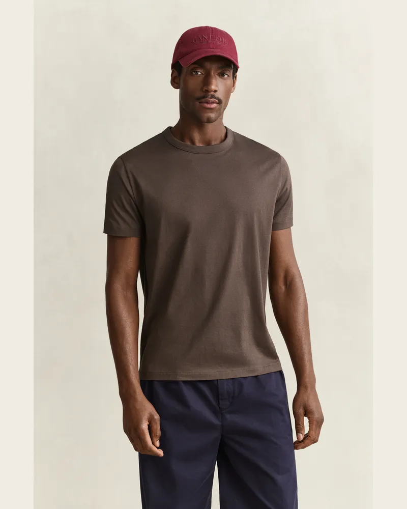 Gant Herren T-Shirt aus Pima-Baumwolle SHADOW Braun Shadow