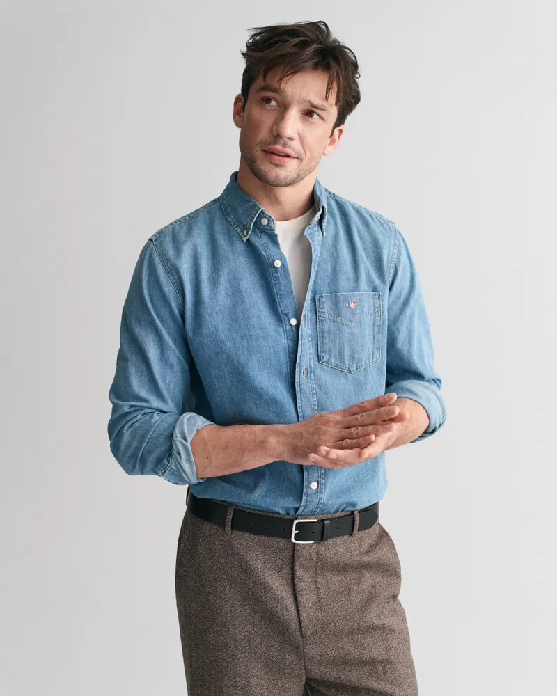 Gant Herren Regular Fit Jeansbluse 