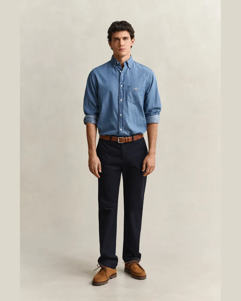 Gant Herren Elegante Regular Fit Chinohose EVENING Blau Evening
