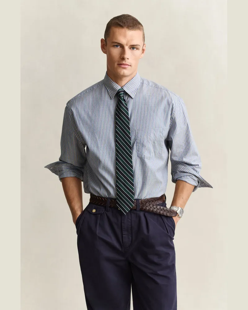 Gant Herren Member Exclusive Hemd mit Streifen VINTAGE Blau Vintage