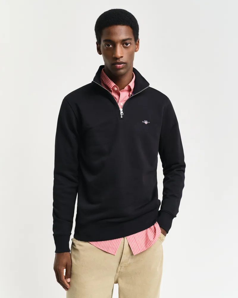 Gant Herren Shield Sweatshirt mit halblangem Reißverschluss 