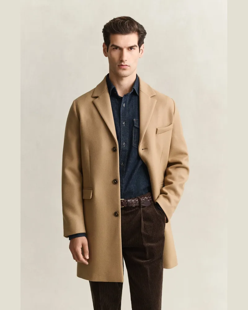Gant Herren Wollmantel LIGHT TAUPE Light