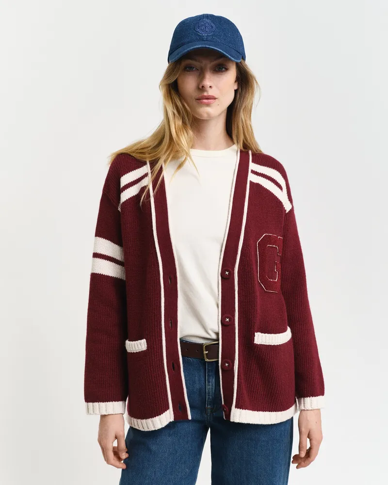 Gant Damen GANT Varsity V-Neck Strickjacke 