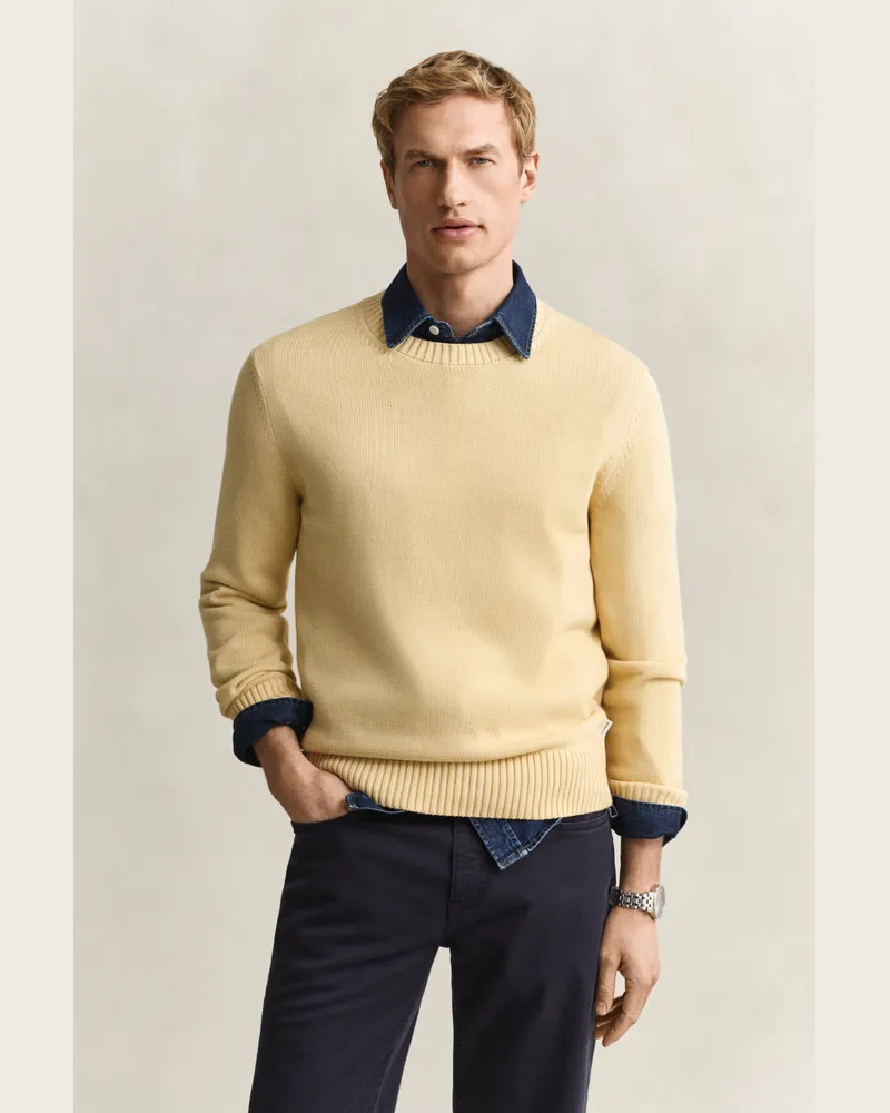 Gant Herren Pullover aus Supima-Baumwolle MILD Gelb Mild