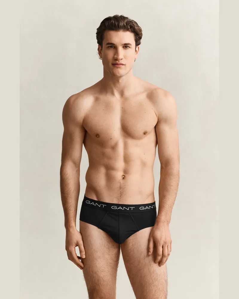 Gant Herren 3er-Pack Unterhosen Schwarz Schwarz