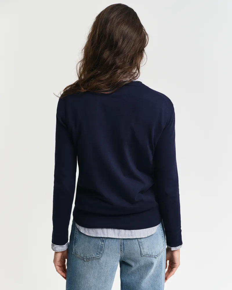 Gant Damen V-Neck Feinstrickpullover 