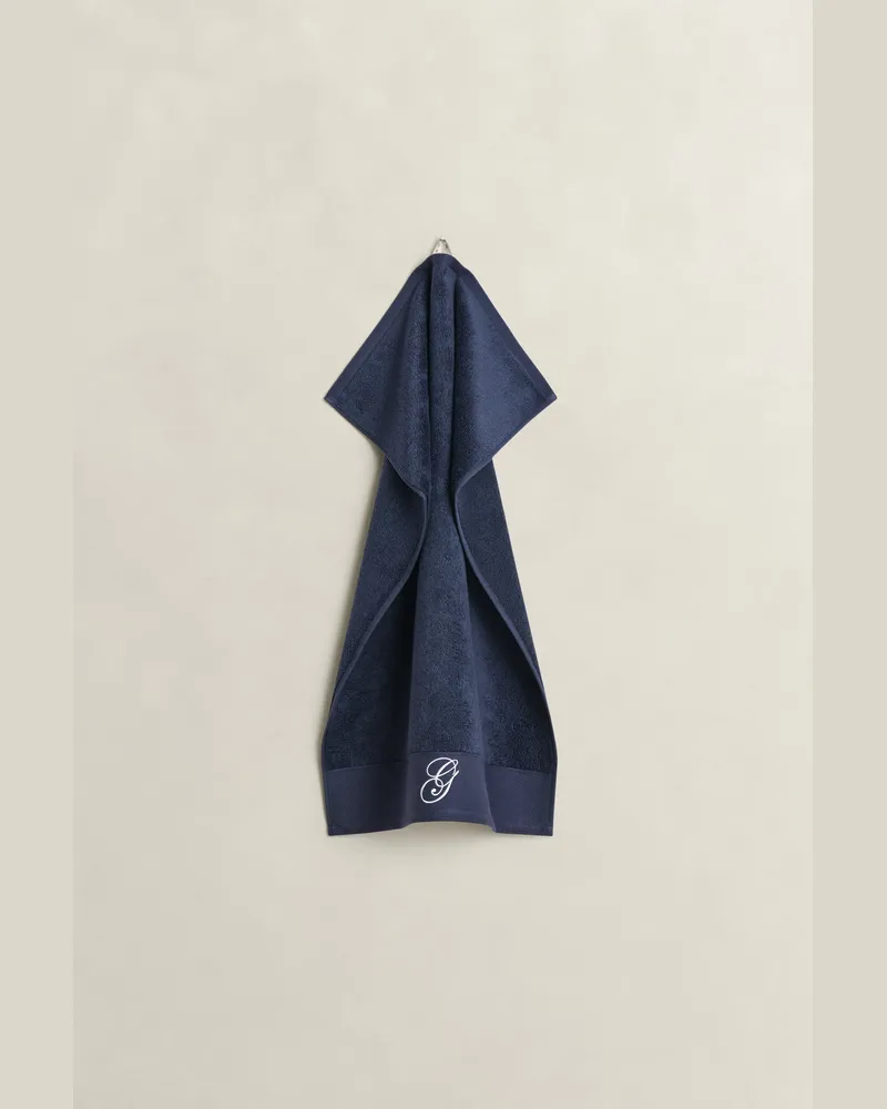 Gant Wohnaccessoires Besticktes Handtuch 50 x 70 MARINE Marine