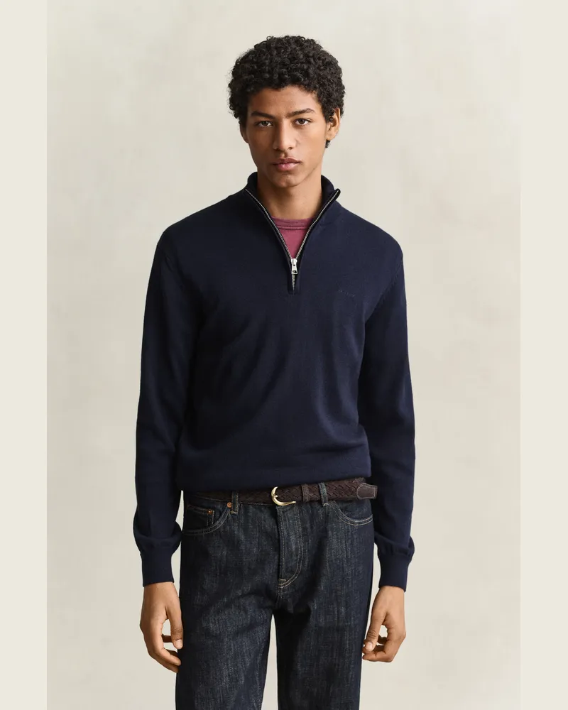 Gant Herren Troyer aus Baumwoll-Woll-Mischung EVENING Blau Evening