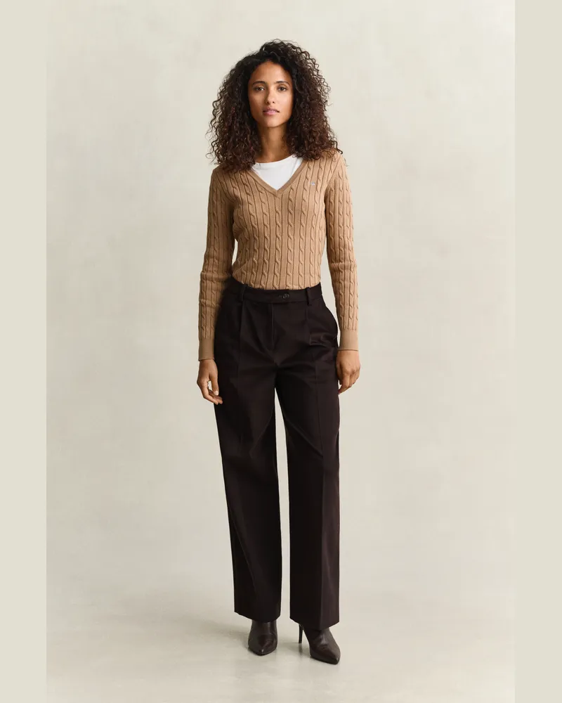 Gant Damen Hose aus Twillsamt DEEP Braun Deep