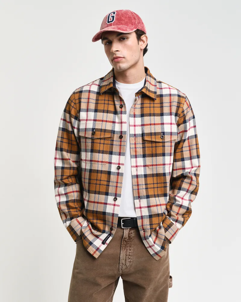 Gant Herren Herringbone Hemdjacke mit Karomuster 