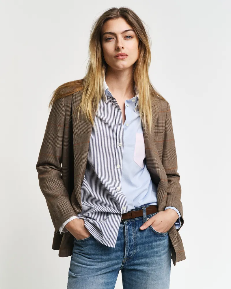 Gant Damen Relaxed Fit Patchwork Bluse 