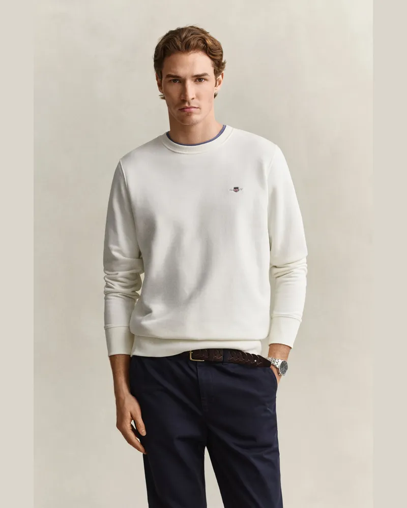 Gant Herren Shield Rundhals-Sweatshirt EGGSHELL Eggshell