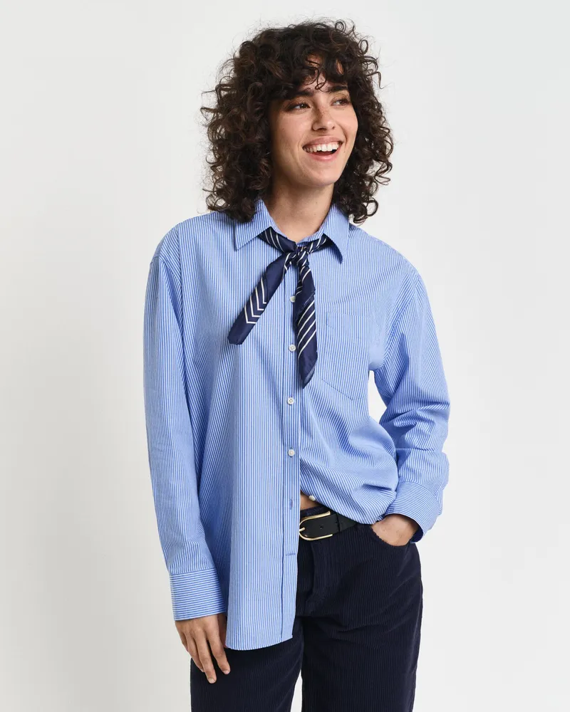 Gant Damen Regular Fit Classic Popeline Bluse mit Streifen 