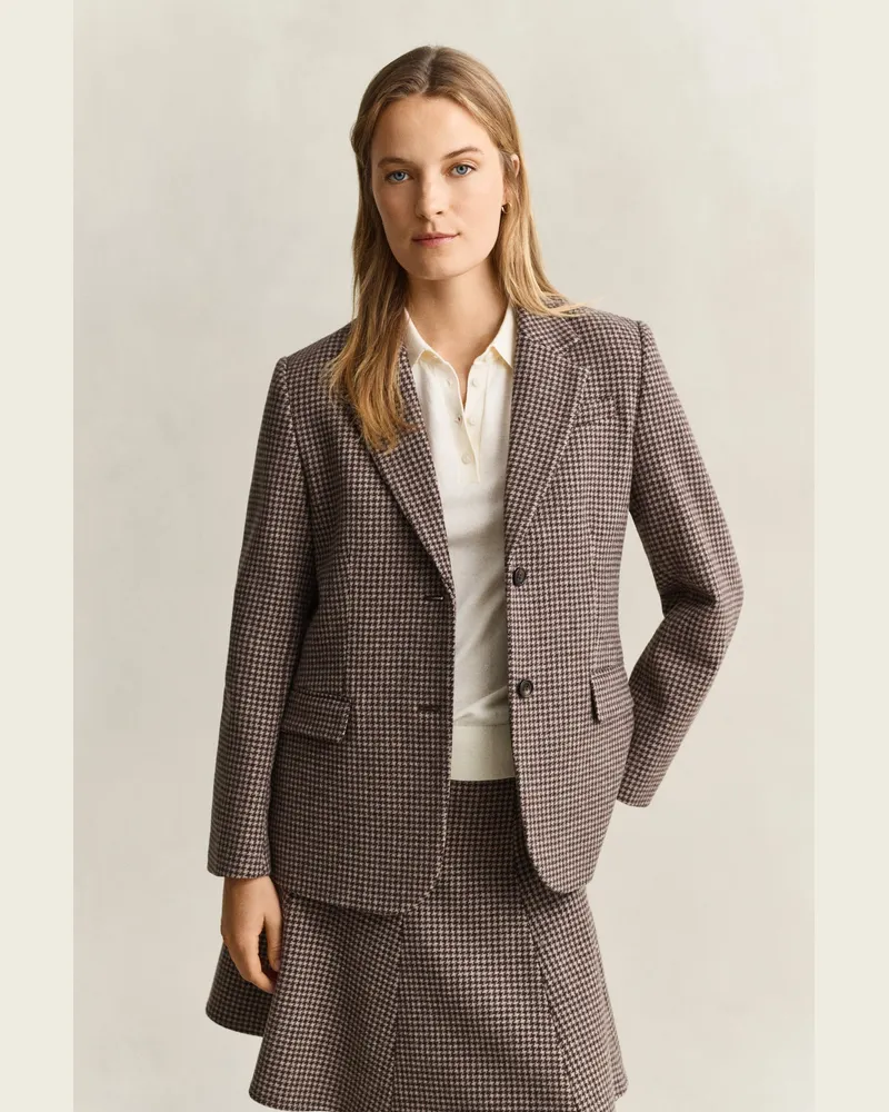 Gant Damen Houndstooth Blazer FADED TAUPE Faded