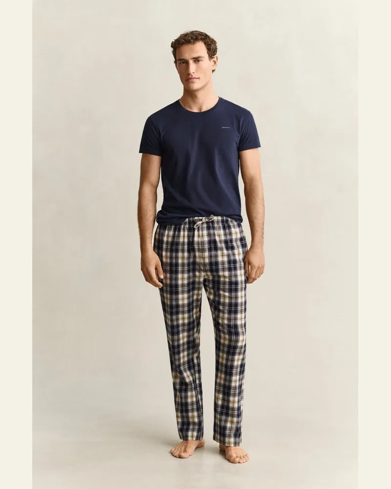 Gant Herren Pyjamahose mit Karomuster EVENING Blau Evening