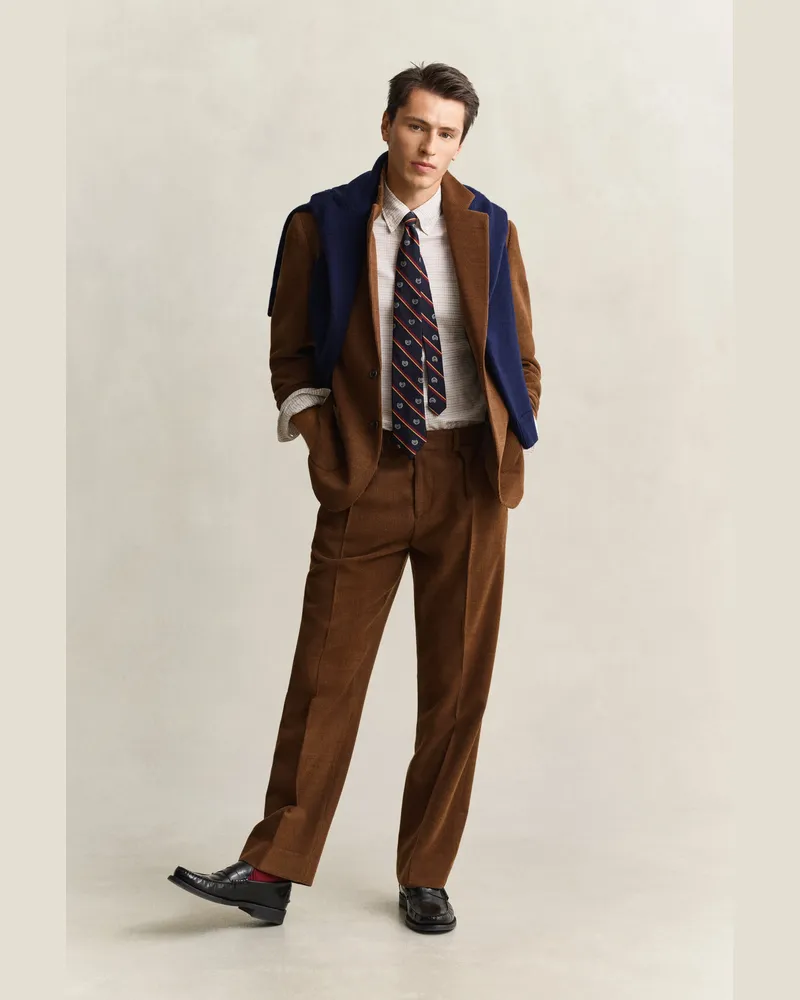 Gant Herren Gant x Yale Sakko aus Wollcord MAHOGANY Braun Mahogany