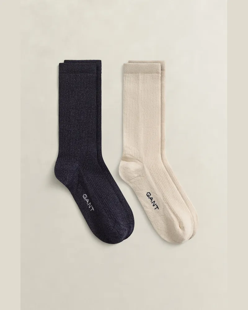 Gant Damen Zweierpack Metallic-Socken in Geschenkbox EVENING Blau Evening