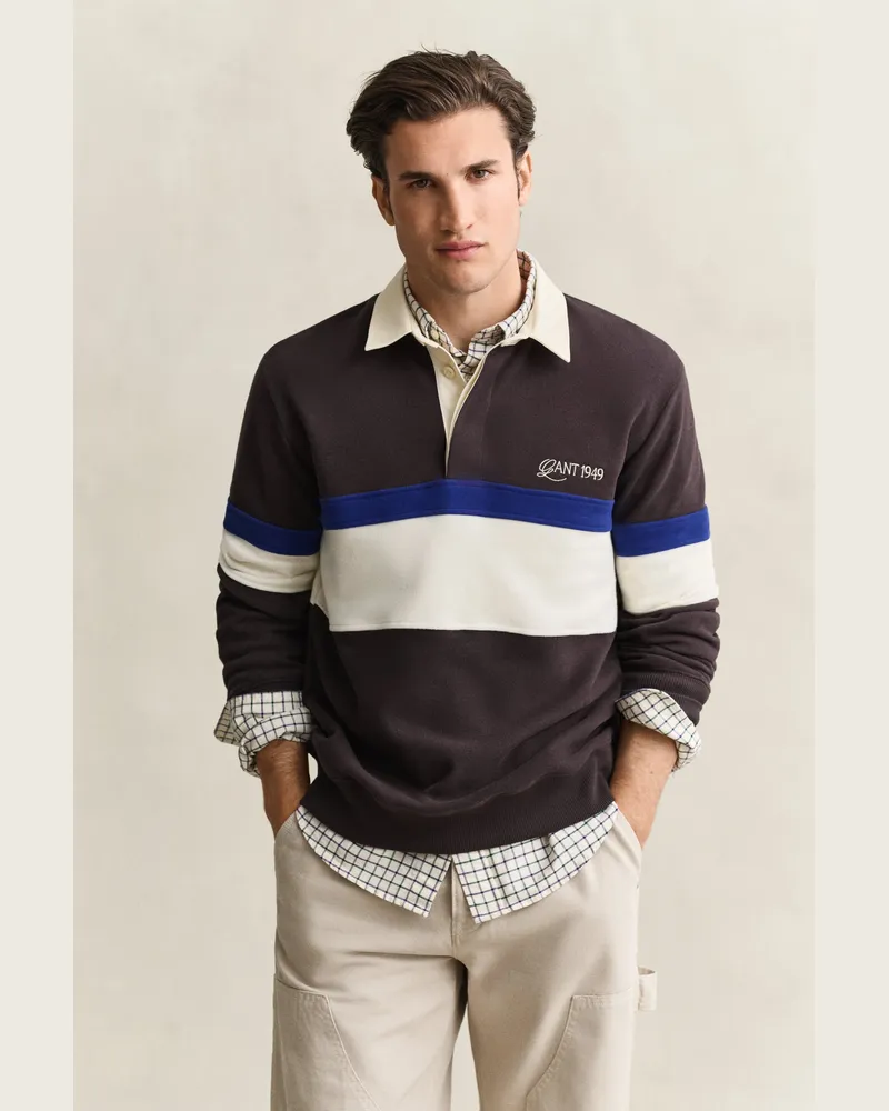 Gant Herren Gestreifter Heavy Rugger CHARRot WOOD Braun Charrot