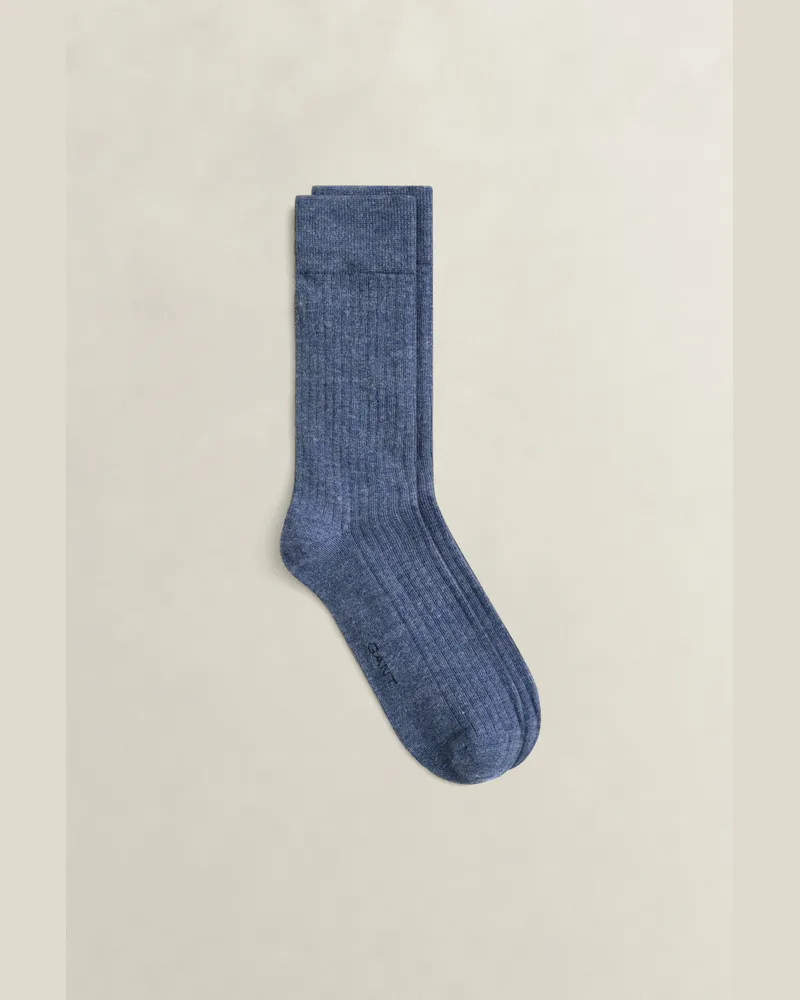 Gant Herren Gerippte Socken NAVY MELANGE Navy