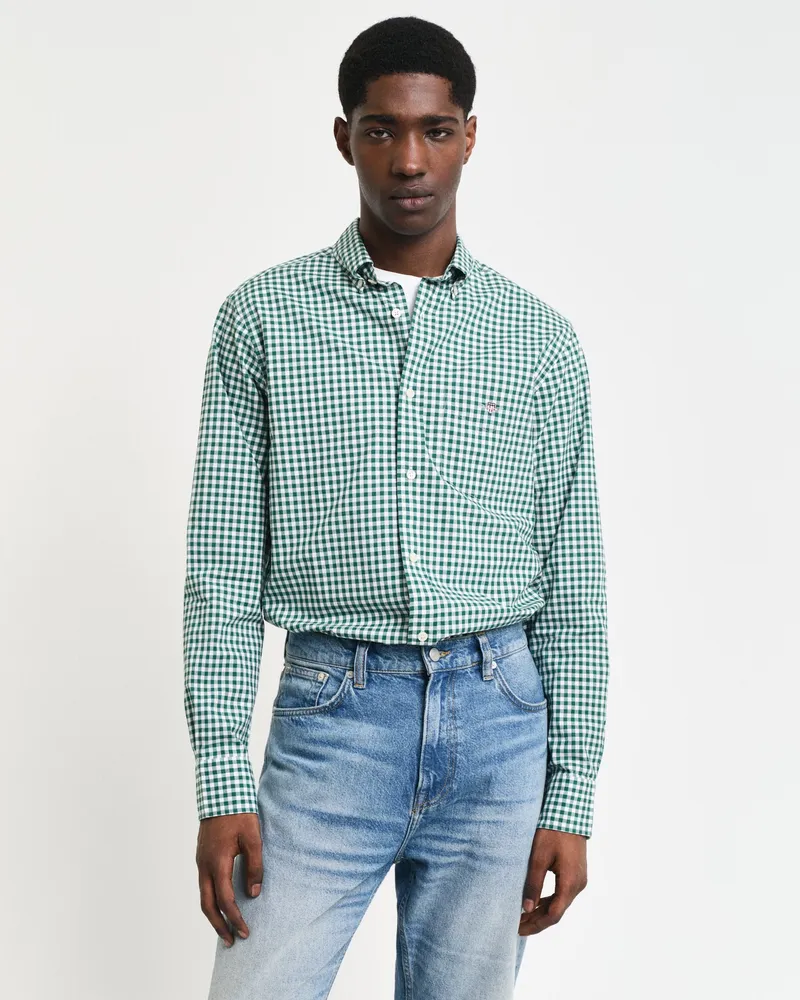 Gant Herren Regular Fit Classic Popeline Hemd mit Vichy-Karo 