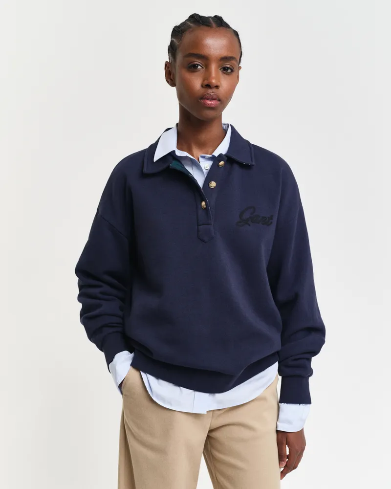 Gant Damen Script Graphic Rugger Sweatshirt 