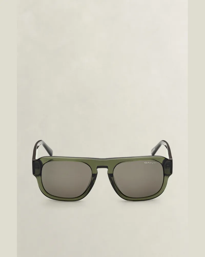 Gant Herren Rechteckige Sonnenbrille TARTAN Grün Tartan